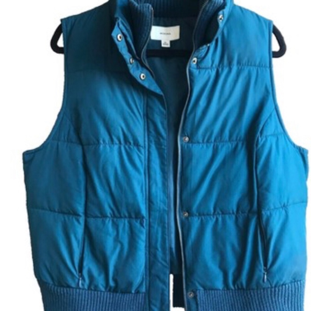 Merona Quilted Puffer Casual Outdoors Sportswear Teal Vest Women’s Size L